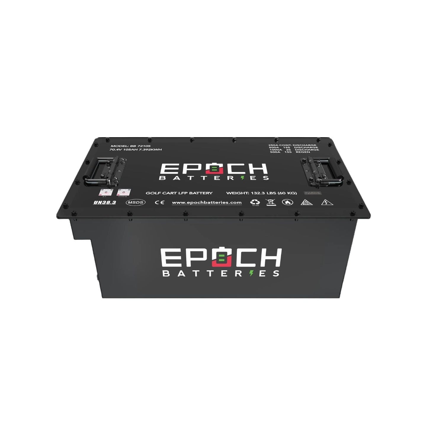 Epoch Batteries 70.4V (72V) 105ah Lithium LiFePO4 Golf Cart Battery | LiMax Series | Complete Kit