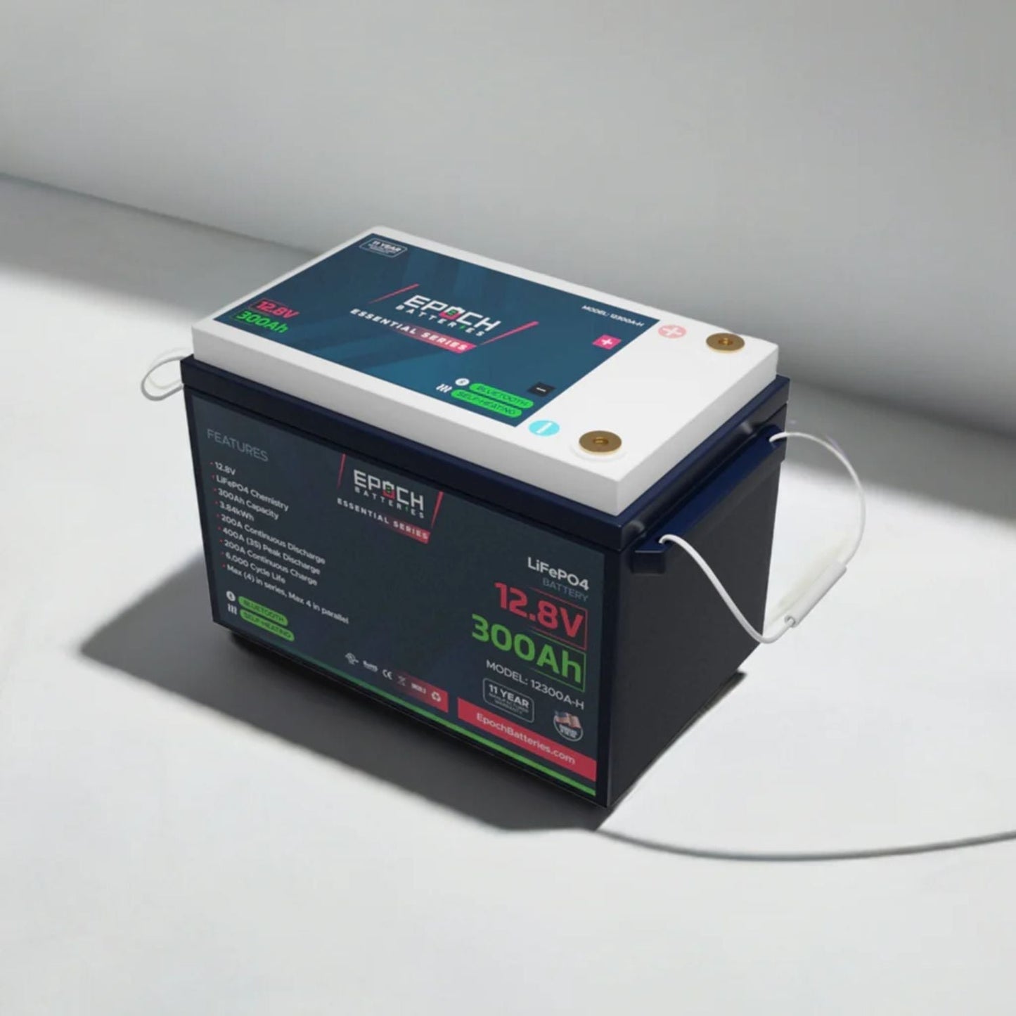 Epoch Batteries 12V 300Ah (3.84kWh) LiFePO4 Battery | Essential Series | Bluetooth | Heated