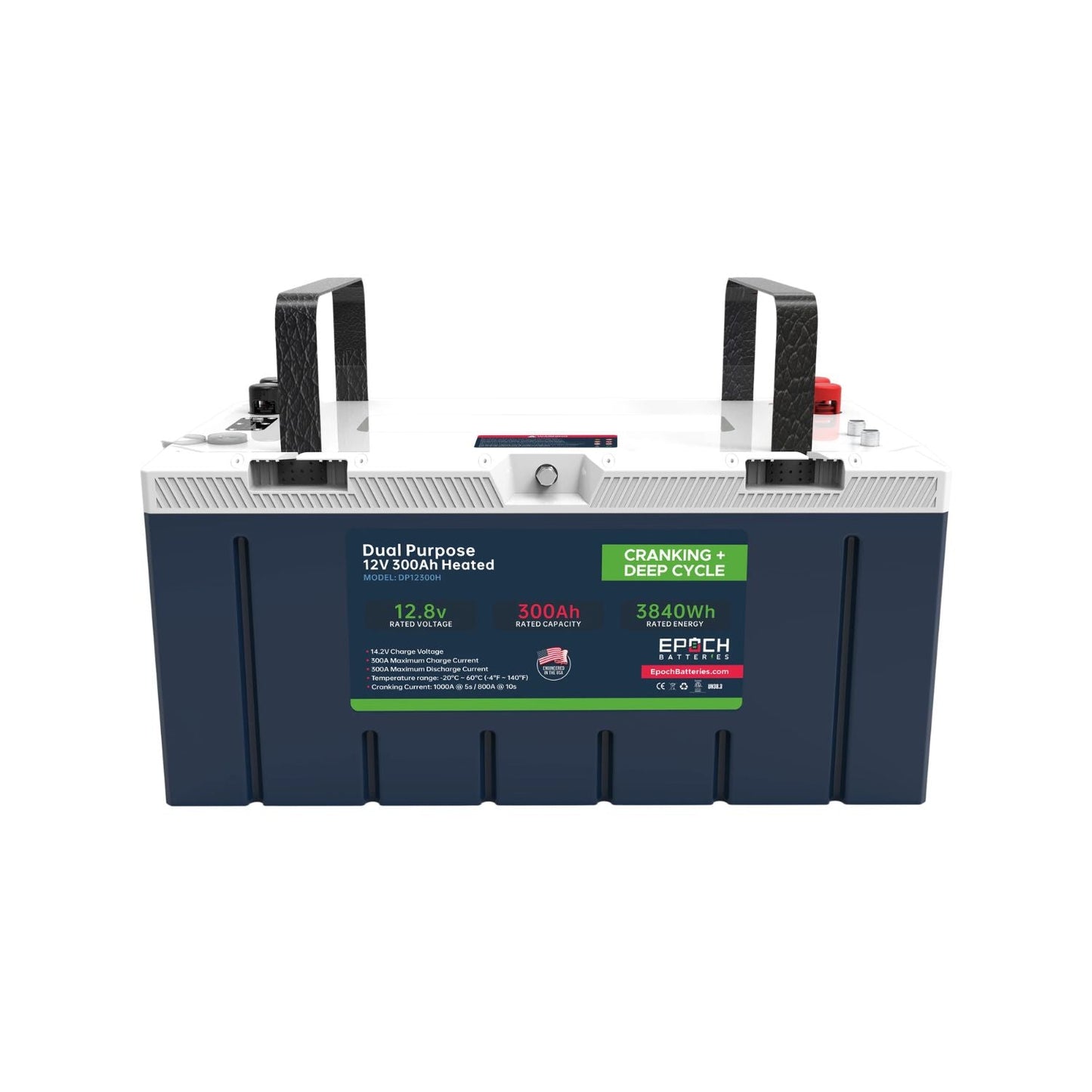 Epoch Batteries 12V 300Ah (3.84kWh) Deep Cycle LiFePO4 Lithium Cranking Battery (Dual Purpose) | Pro Series