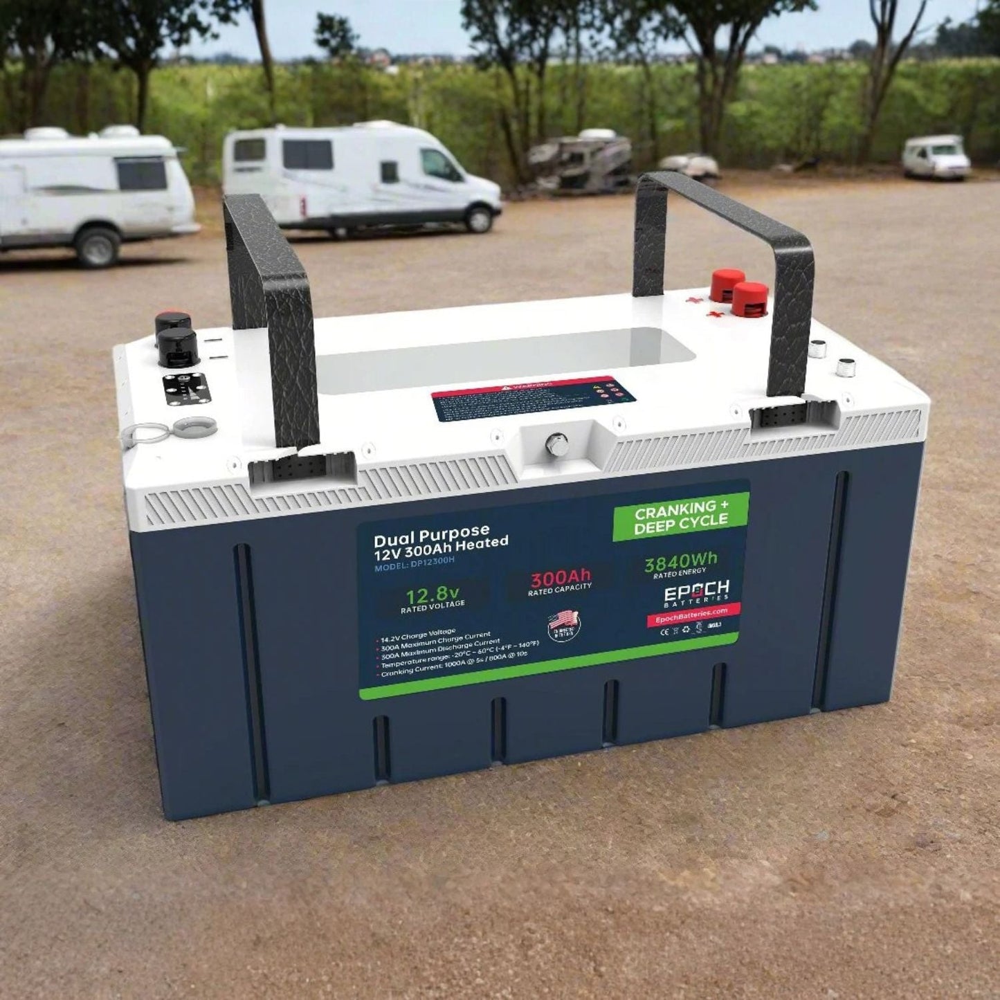 Epoch Batteries 12V 300Ah (3.84kWh) Deep Cycle LiFePO4 Lithium Cranking Battery (Dual Purpose) | Pro Series