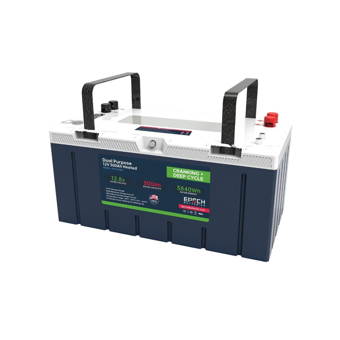 Epoch Batteries 12V 300Ah (3.84kWh) Deep Cycle LiFePO4 Lithium Cranking Battery (Dual Purpose) | Pro Series
