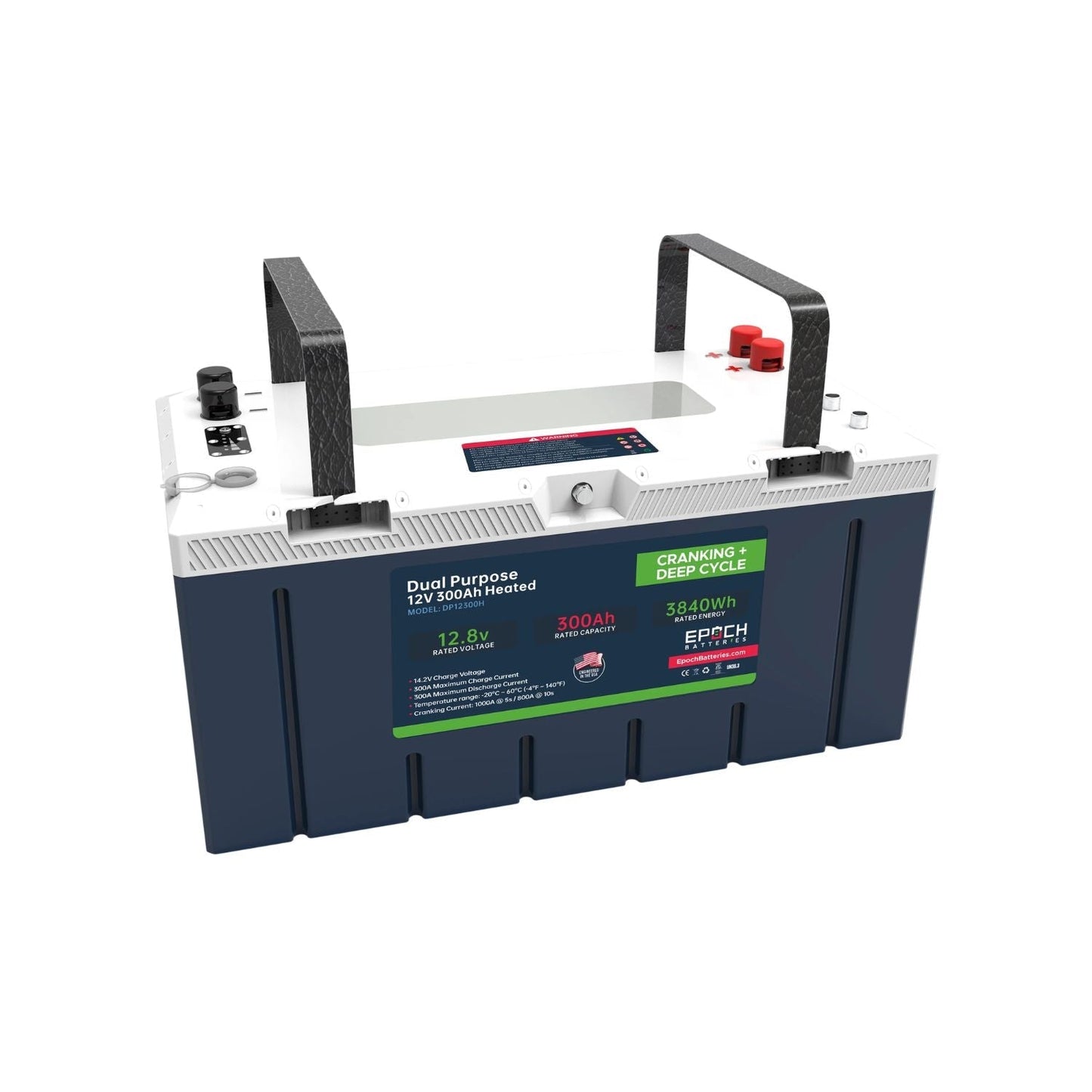 Epoch Batteries 12V 300Ah (3.84kWh) Deep Cycle LiFePO4 Lithium Cranking Battery (Dual Purpose) | Pro Series