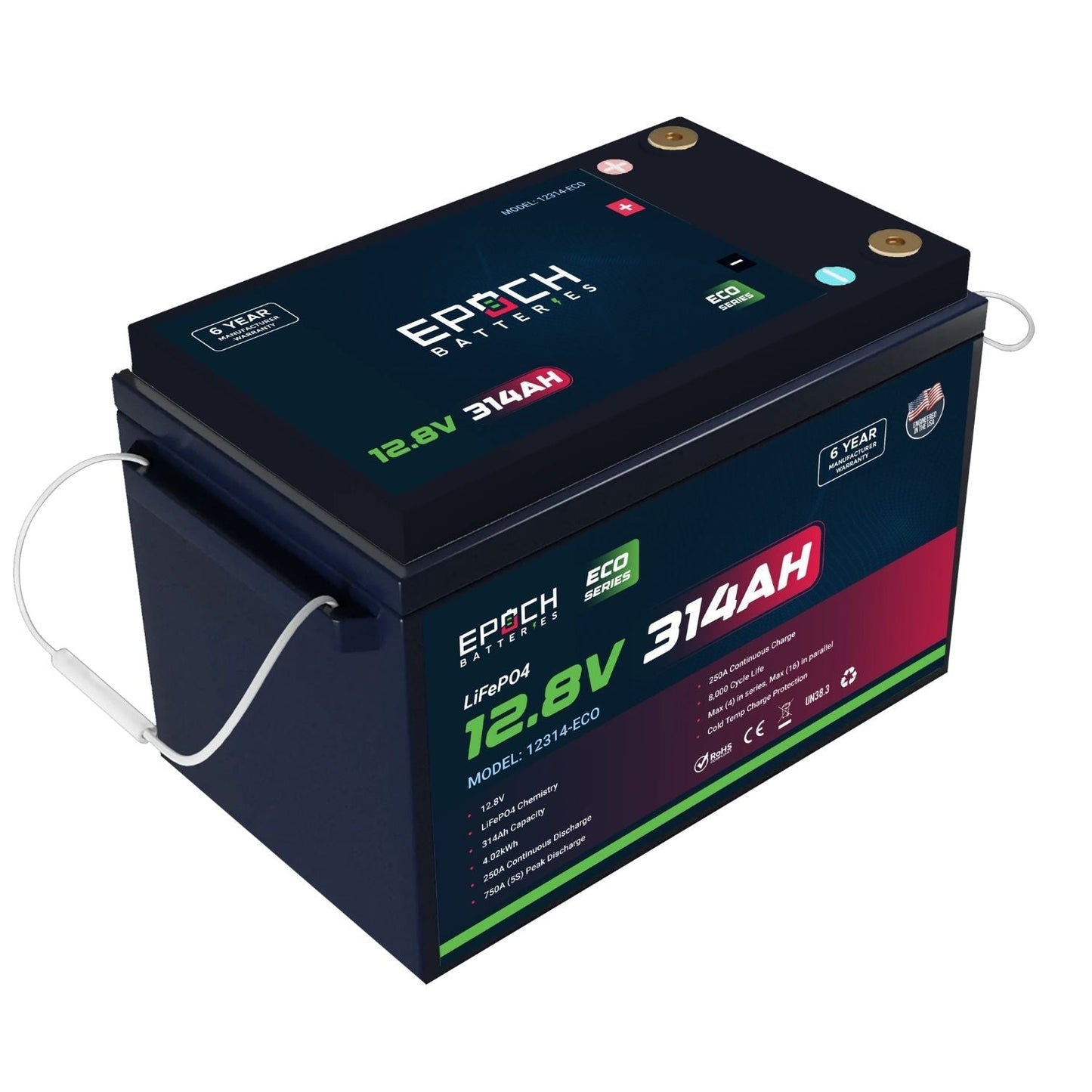 Epoch Batteries 12V 314Ah (4.02kWh) LiFePO4 Battery | Eco Series