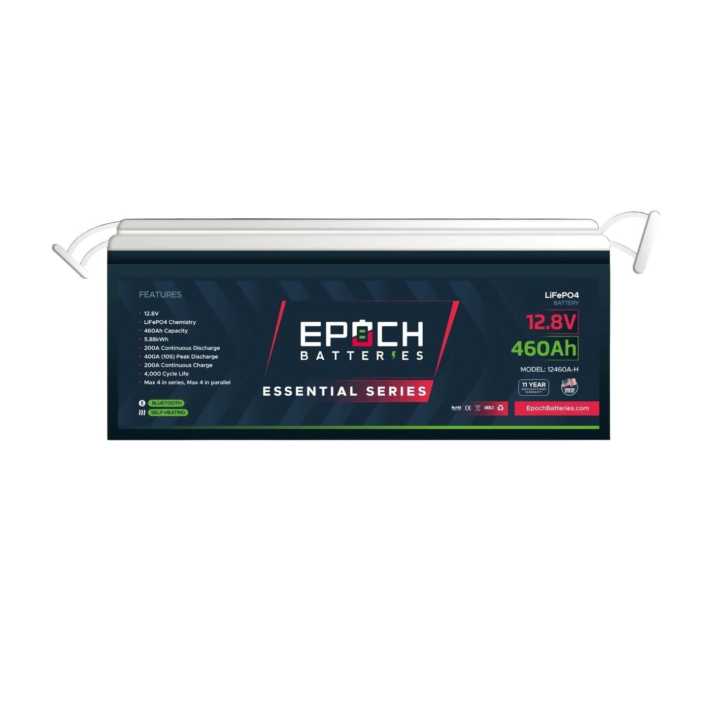 Epoch Batteries 12V 460Ah (5.89kWh) LiFePO4 Battery | Essential Series | Bluetooth | Heated