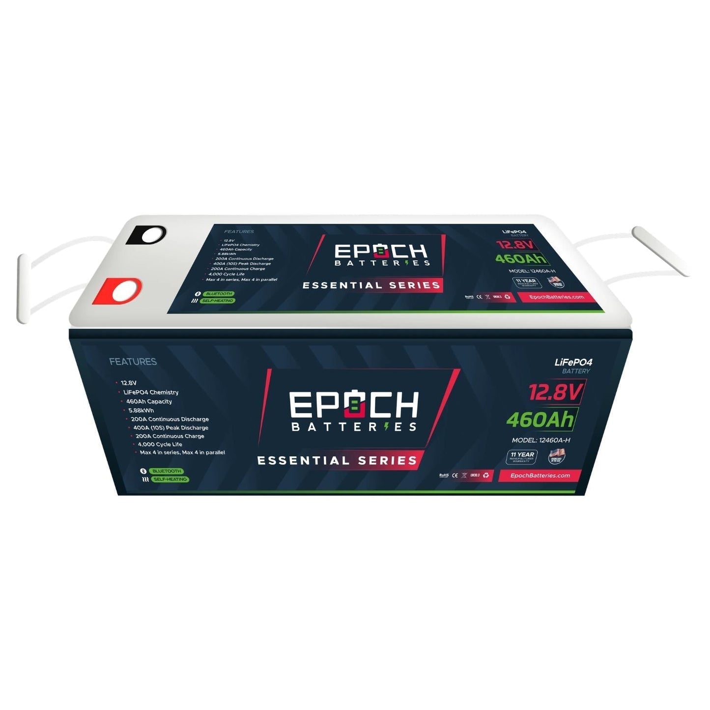 Epoch Batteries 12V 460Ah (5.89kWh) LiFePO4 Battery | Essential Series | Bluetooth | Heated