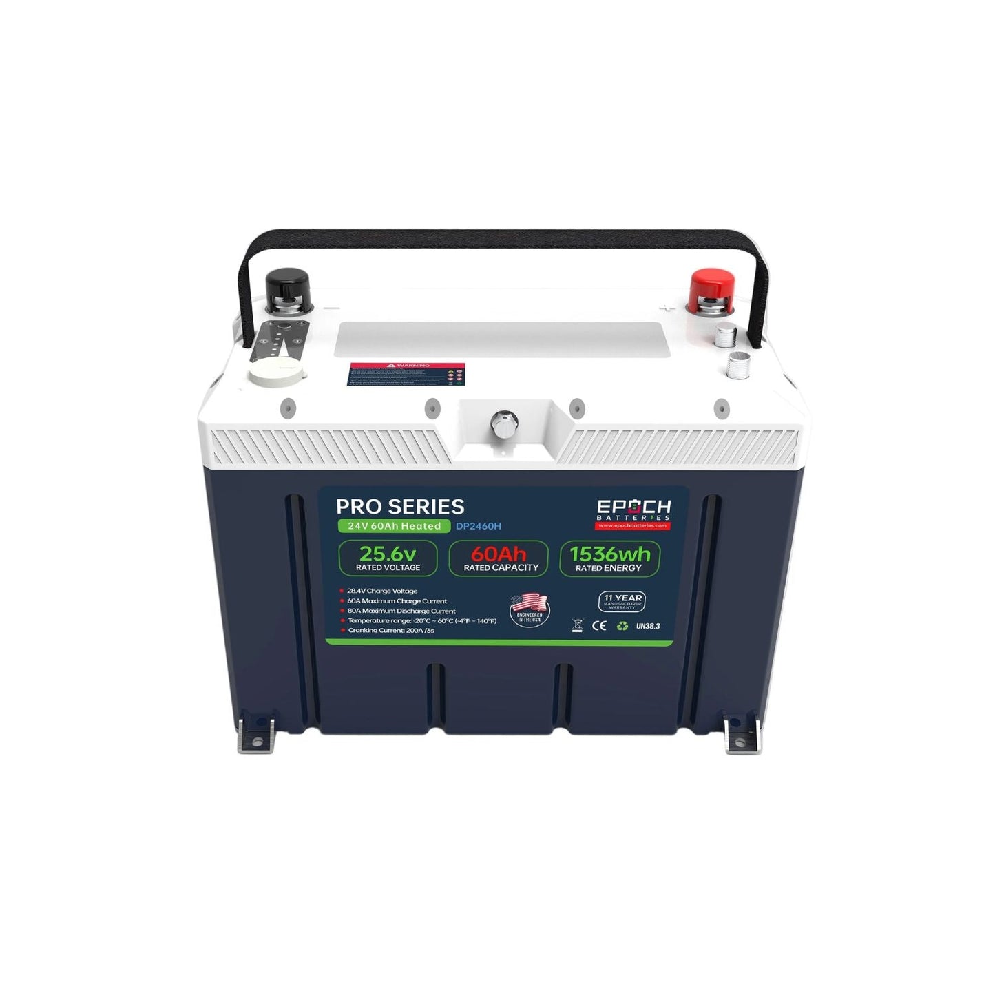 Epoch Batteries 24V 60Ah (1.54kWh) LiFePO4 Battery | Pro Series | Heated | Bluetooth | Victron Comms