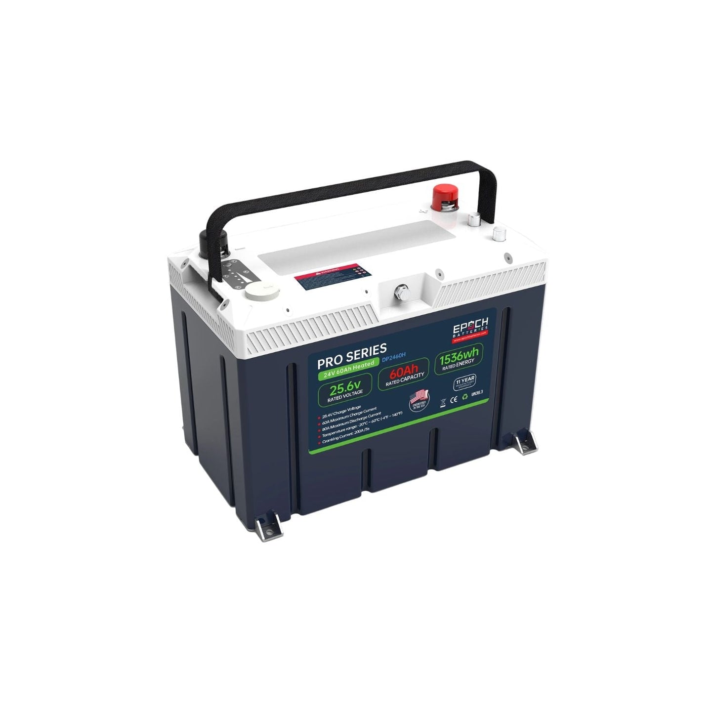 Epoch Batteries 24V 60Ah (1.54kWh) LiFePO4 Battery | Pro Series | Heated | Bluetooth | Victron Comms