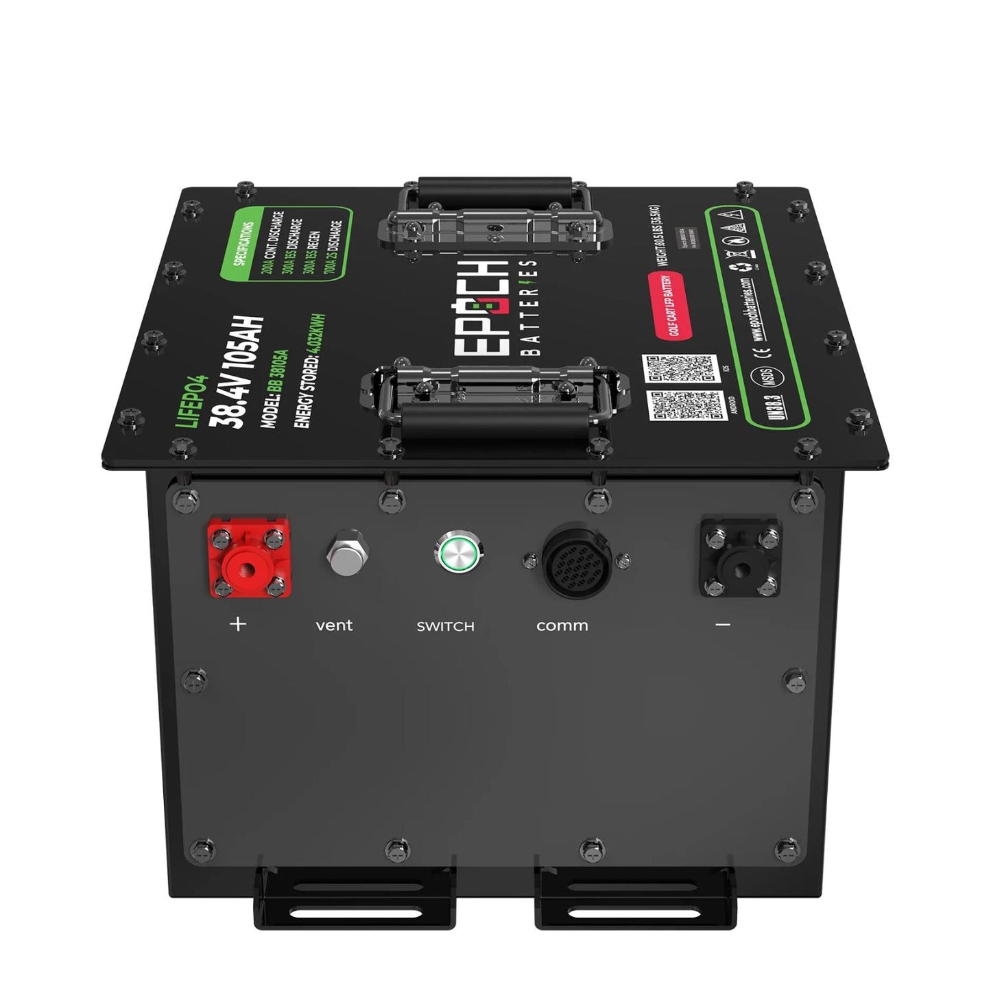 Epoch Batteries 36V 105Ah Lithium (LiFePO4) Golf Cart Battery | LiMax Series | Complete Kit