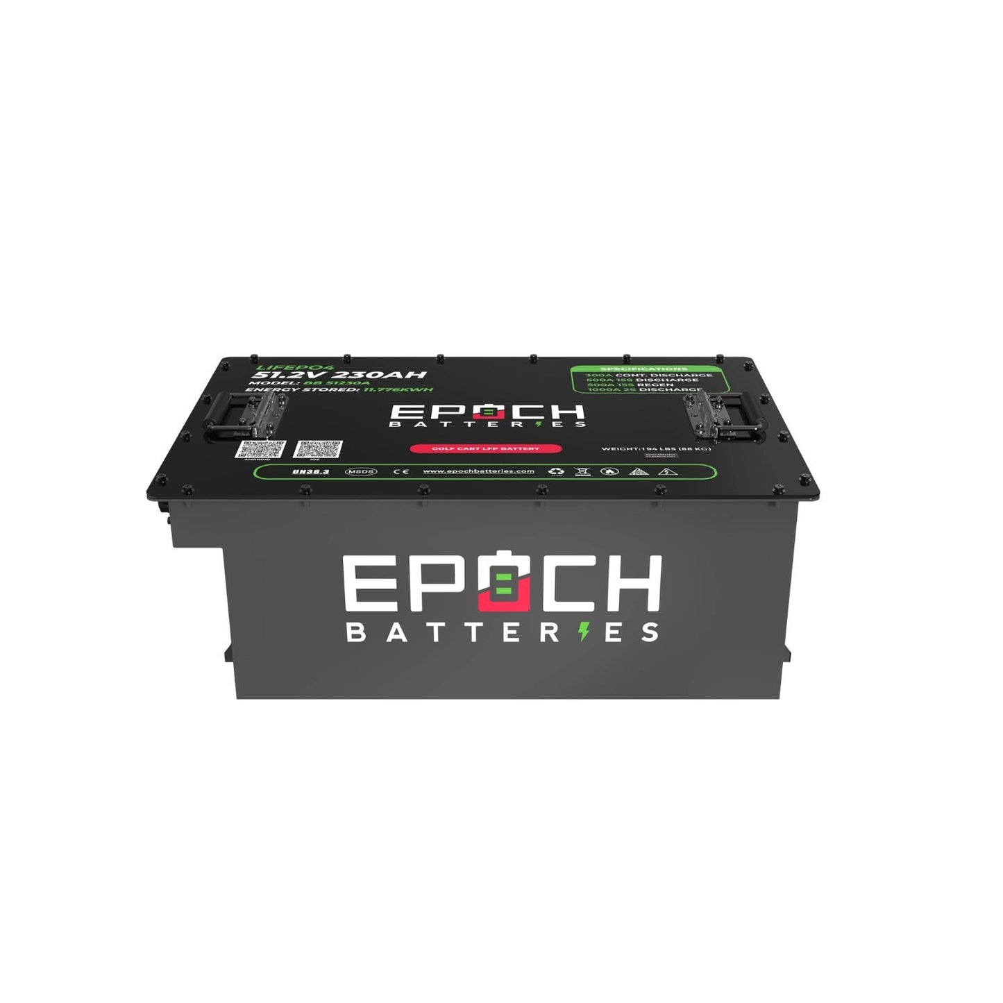 Epoch Batteries 48V 230Ah (11.04kWh) Lithium (LiFePO4) Golf Cart Battery | LiMax Series | Complete Kit