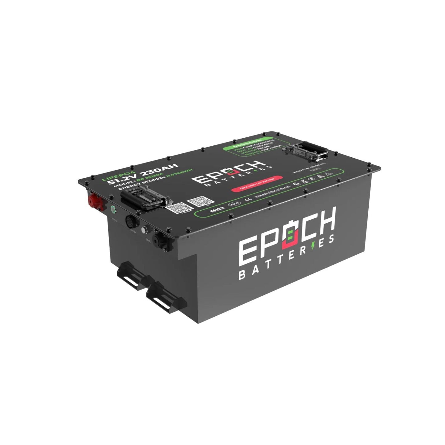 Epoch Batteries 48V 230Ah (11.04kWh) Lithium (LiFePO4) Golf Cart Battery | LiMax Series | Complete Kit