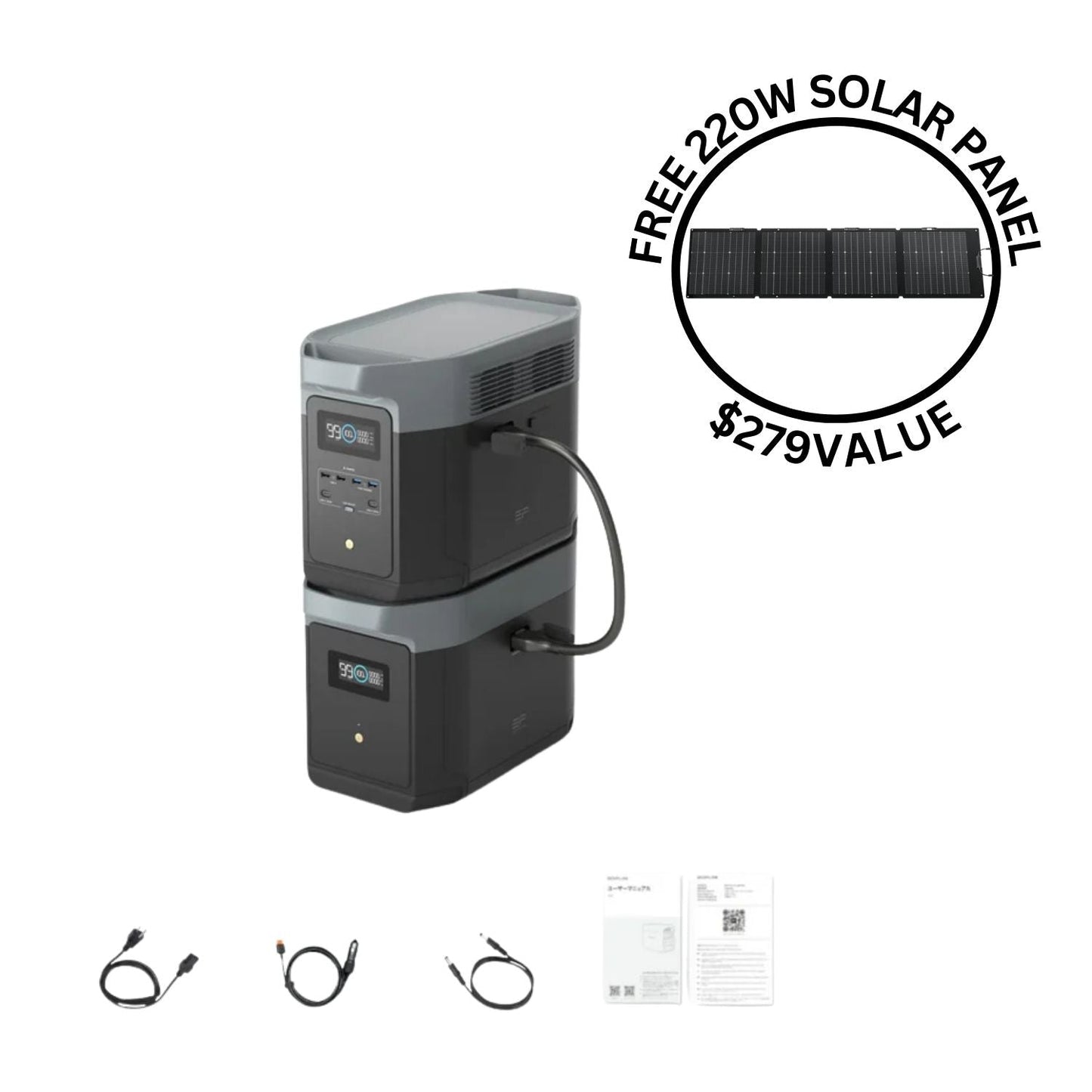 EcoFlow DELTA 2 Max Portable Power Station | 2048Wh | 2400W | 1000W Solar Input