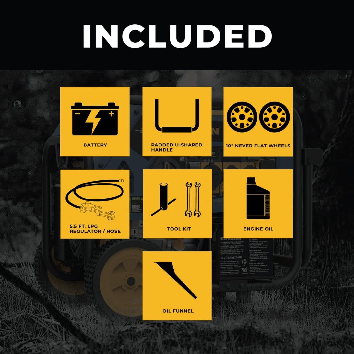 Firman T08072 Tri-Fuel 8000W/10000W Portable Generator | Electric Start | 20/240V | CO Alert