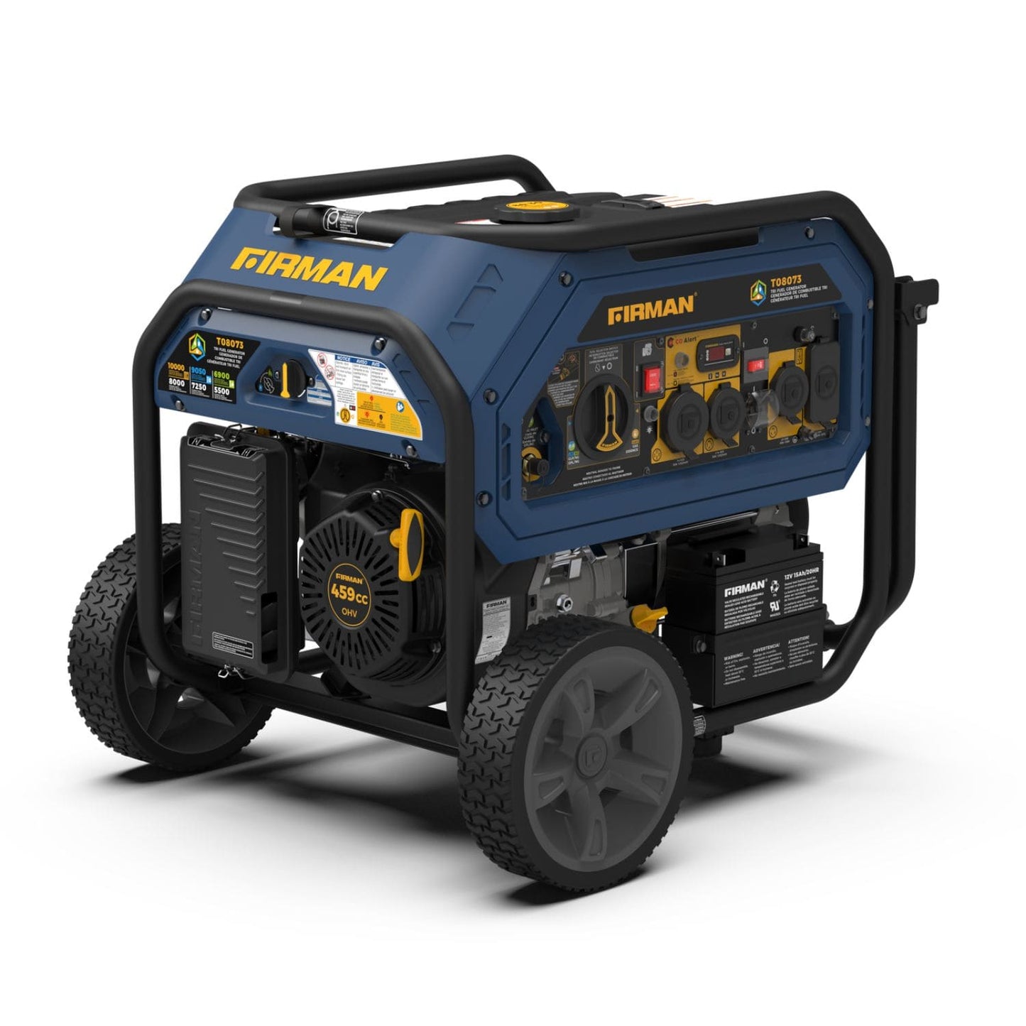 Firman T08073 Tri-Fuel 8000W/10000W Portable Generator | Electric Start | CO Alert