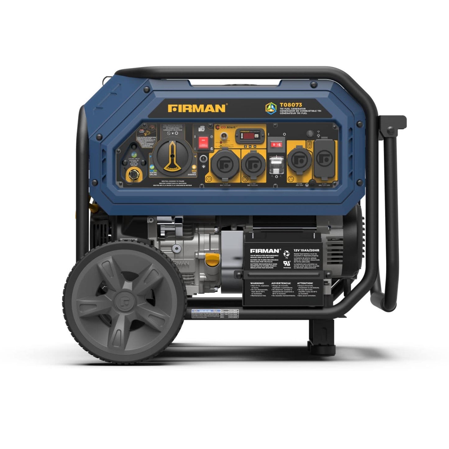 Firman T08073 Tri-Fuel 8000W/10000W Portable Generator | Electric Start | CO Alert