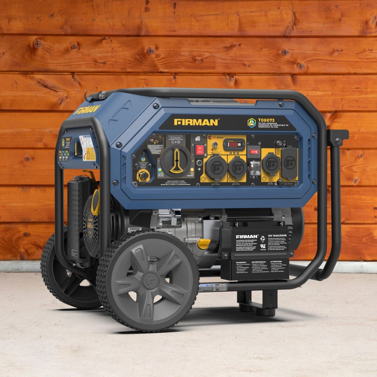 Firman T08073 Tri-Fuel 8000W/10000W Portable Generator | Electric Start | CO Alert