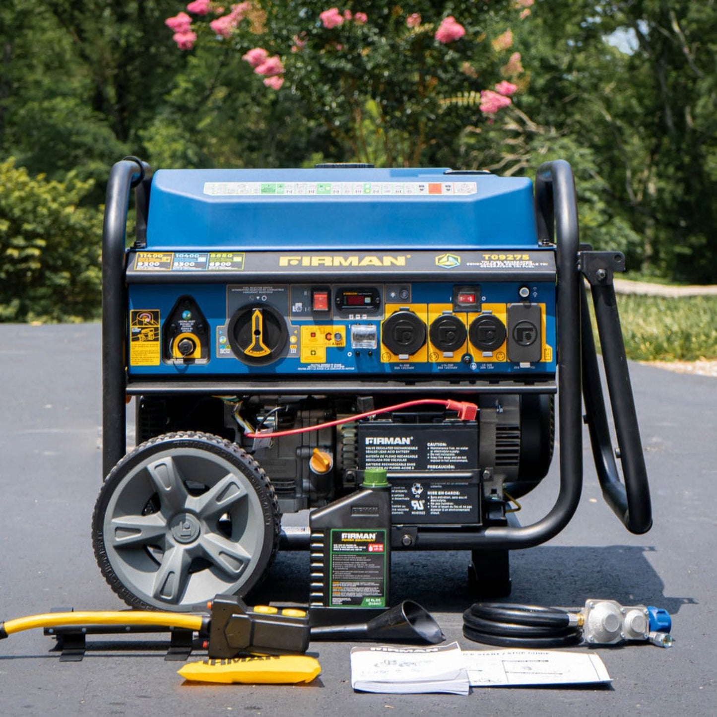 Firman T09275 Tri-Fuel 9200W/11400W Portable Generator | Electric Start | 120V/240V | CO Alert