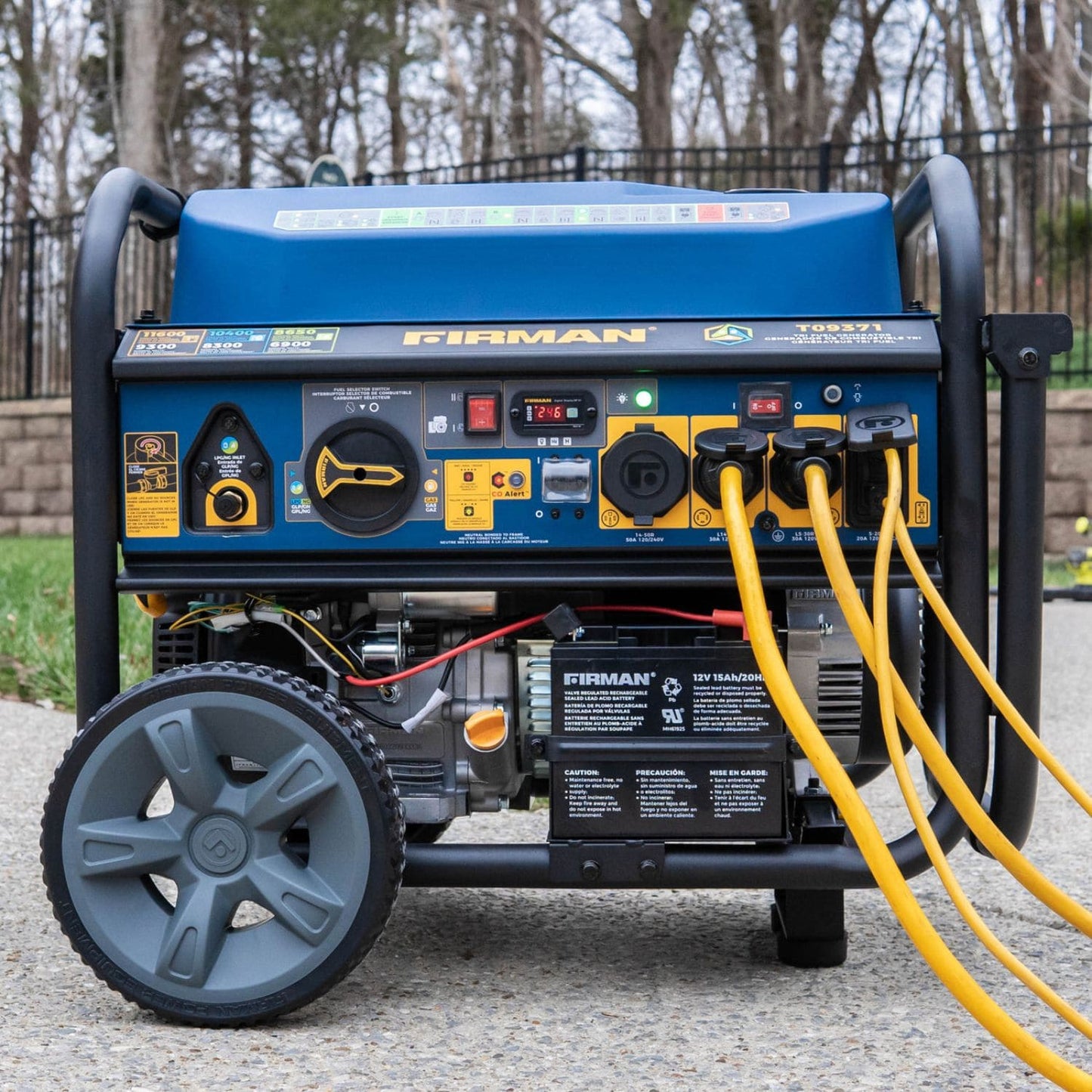 Firman T09371 Tri-Fuel 9300W/11600W Portable Generator | Electric Start | 120V/240V | CO Alert