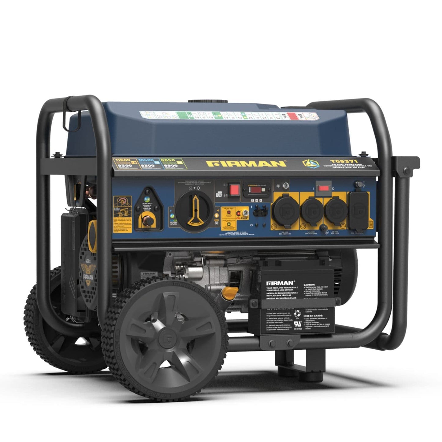 Firman T09371 Tri-Fuel 9300W/11600W Portable Generator | Electric Start | 120V/240V | CO Alert