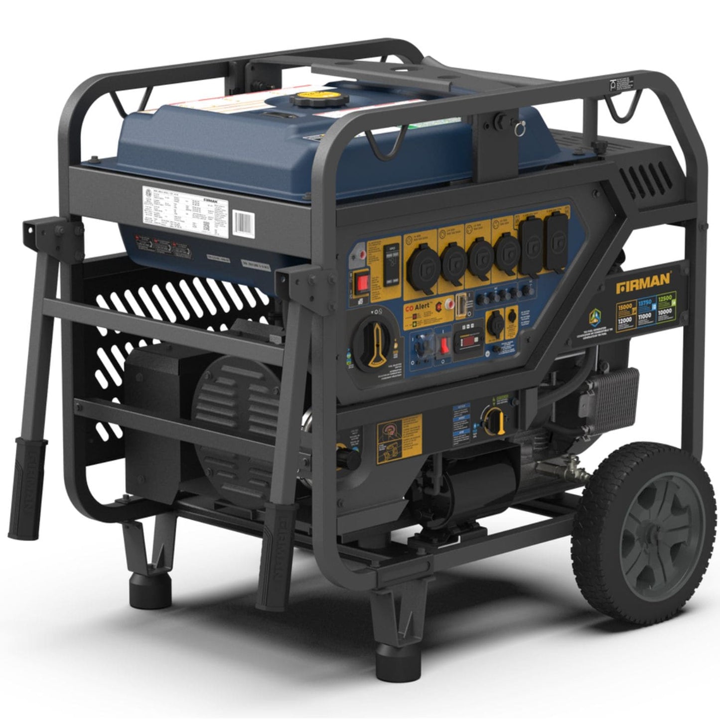 Firman T12071 Tri-Fuel 12000W/15000W Portable Generator | Electric Start | 120/240V | CO Alert