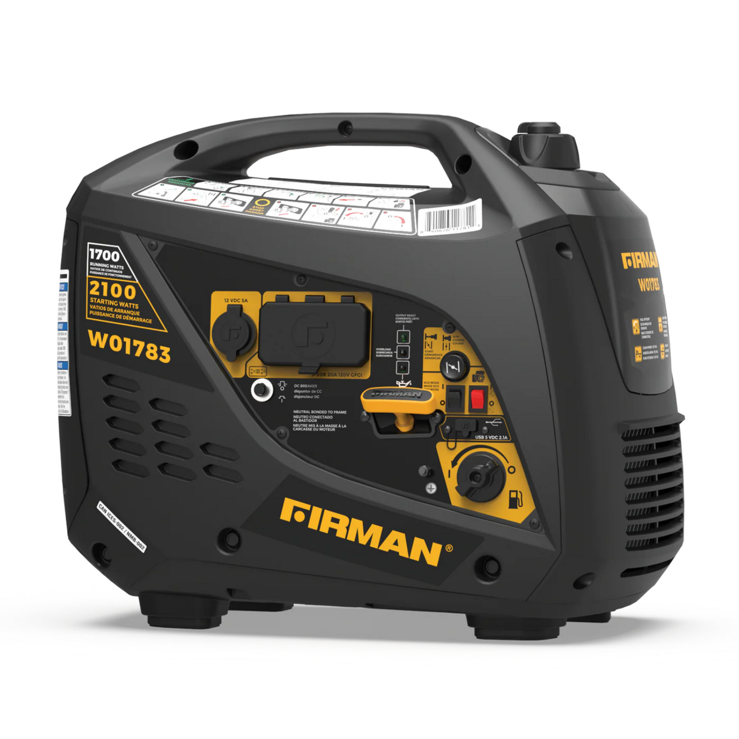 Firman W01783 Gasoline 1700W/2100W Inverter Portable Generator | Recoil Start