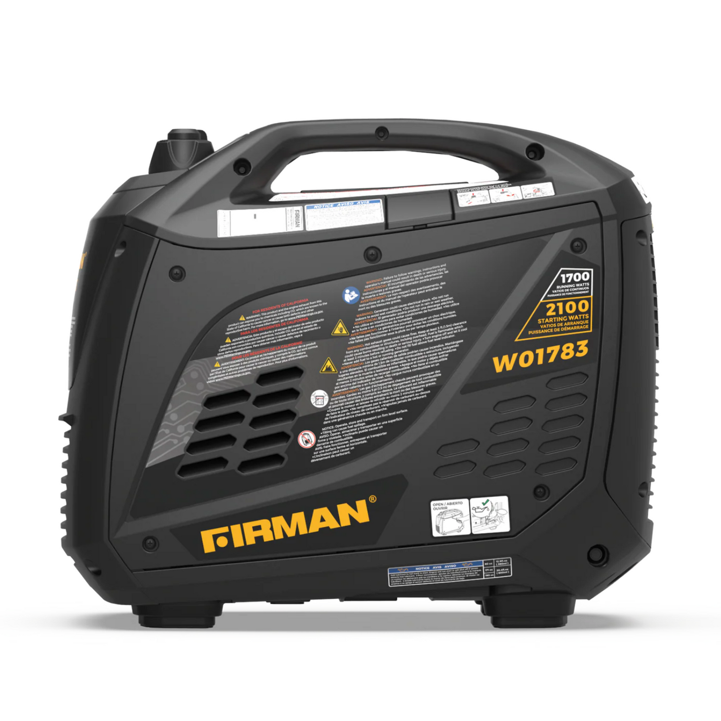 Firman W01783 Gasoline 1700W/2100W Inverter Portable Generator | Recoil Start
