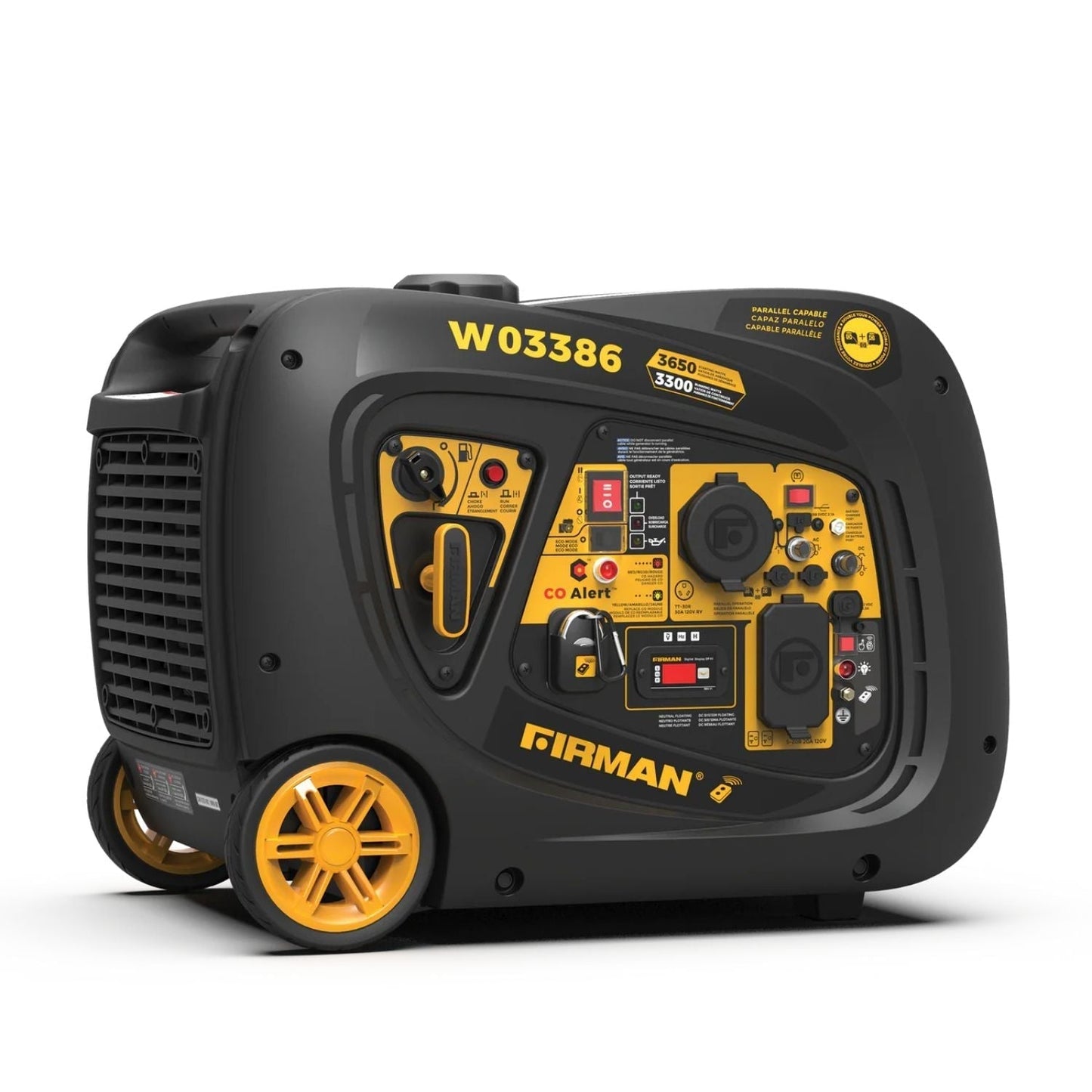Firman W03386 Gasoline 3300W/3650W Inverter Portable Generator | Remote Start | CO Alert