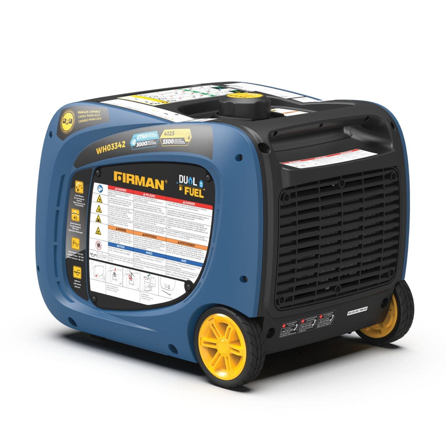 Firman WH03342 Dual Fuel 3300W/4125W Inverter Portable Generator | Electric Start | CO Alert