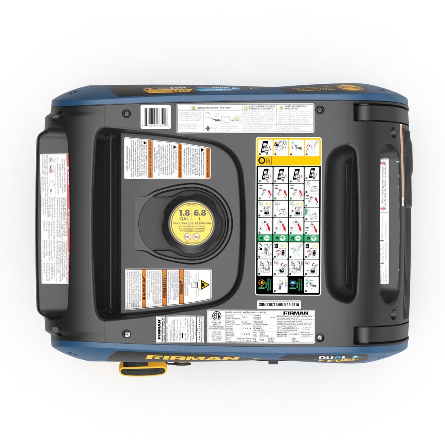 Firman WH03342 Dual Fuel 3300W/4125W Inverter Portable Generator | Electric Start | CO Alert