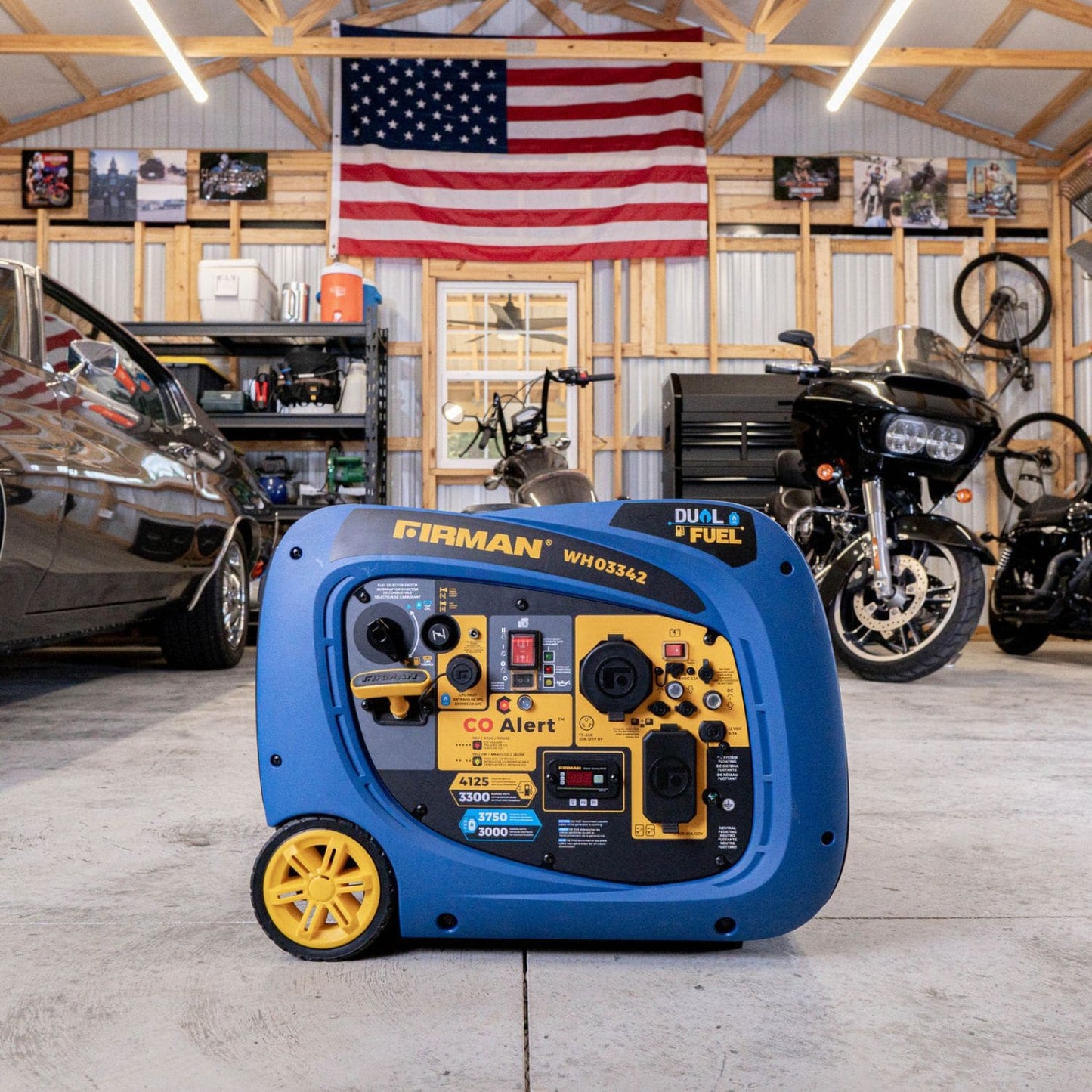 Firman WH03342 Dual Fuel 3300W/4125W Inverter Portable Generator | Electric Start | CO Alert