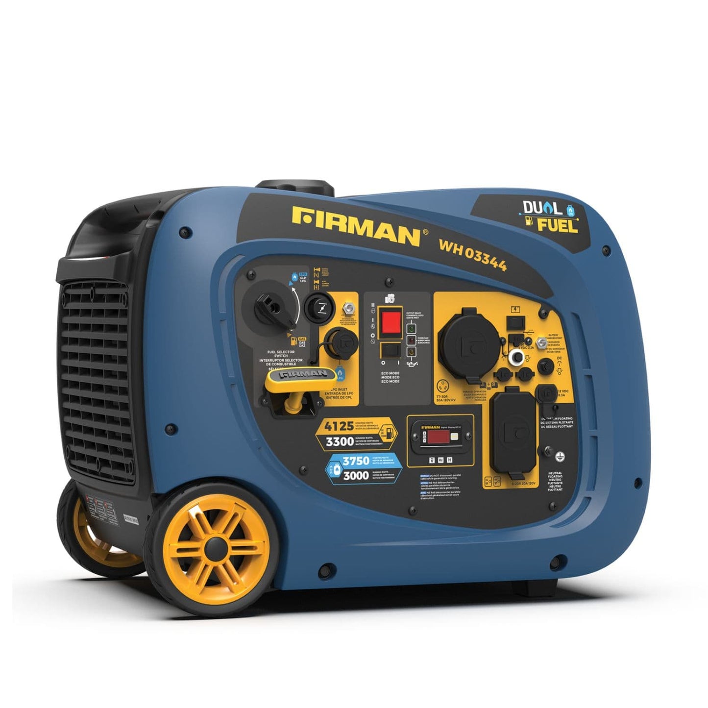 Firman WH03344 Dual Fuel 3300W/4125W Inverter Portable Generator | Electric Start