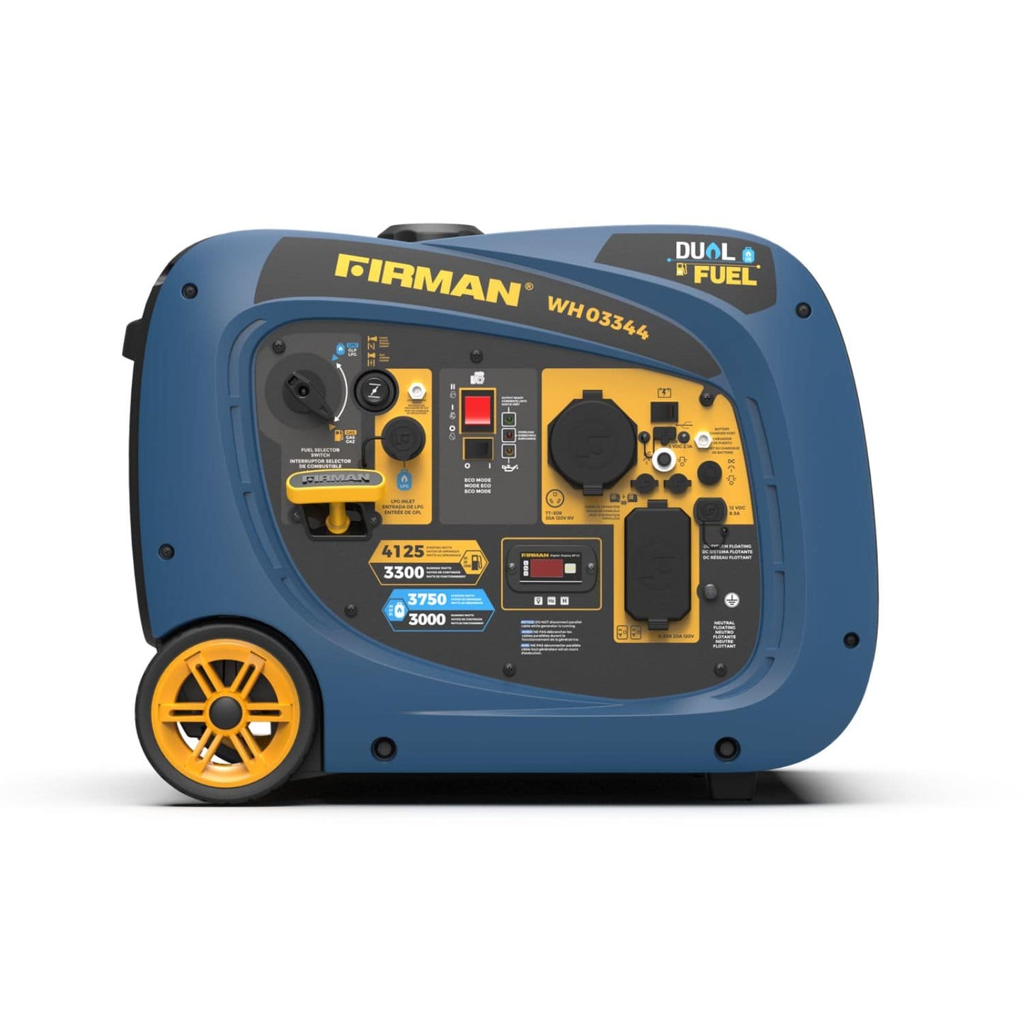 Firman WH03344 Dual Fuel 3300W/4125W Inverter Portable Generator | Electric Start
