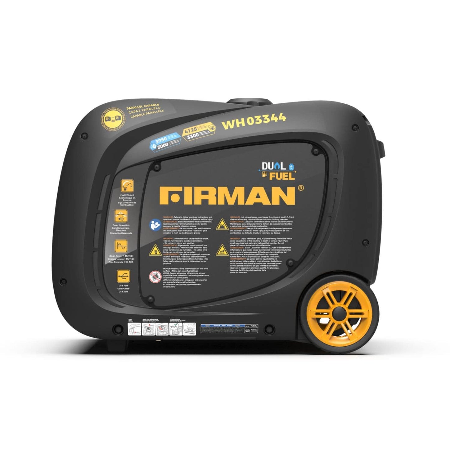 Firman WH03344 Dual Fuel 3300W/4125W Inverter Portable Generator | Electric Start