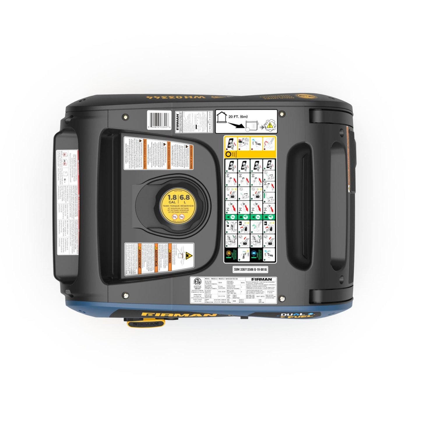 Firman WH03344 Dual Fuel 3300W/4125W Inverter Portable Generator | Electric Start
