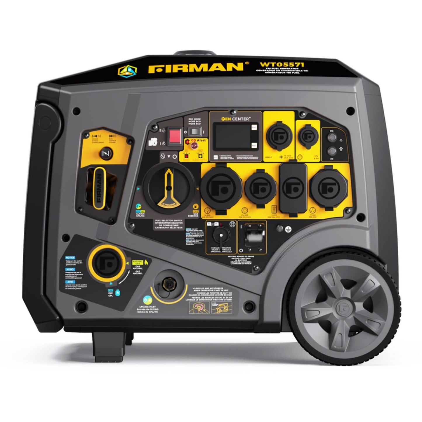 Firman WT05571 Tri-Fuel 5500W/6850W Inverter Portable Generator | Electric Start | CO Alert