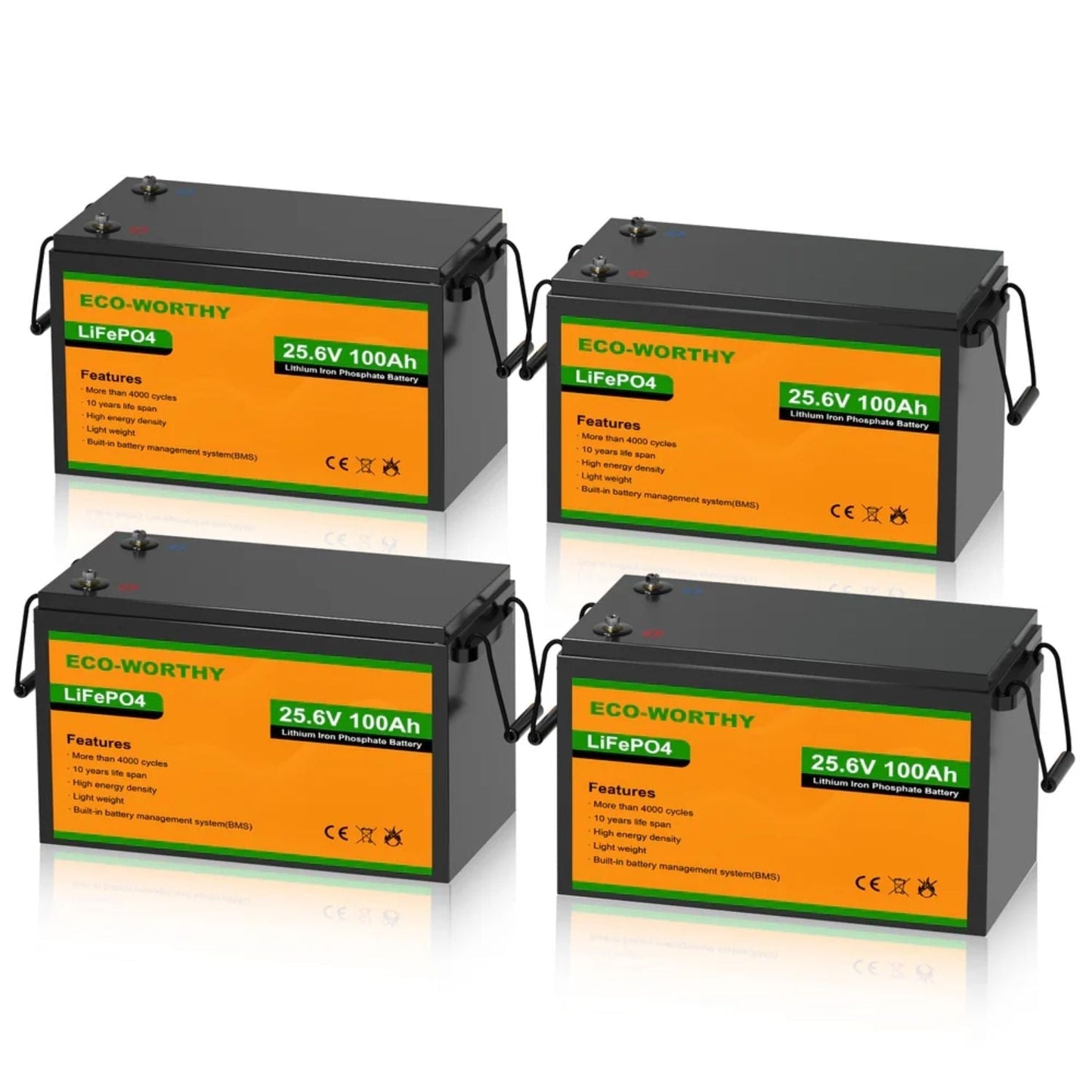 ECO-WORTHY LiFePO4 24V 100Ah Lithium Iron Phosphate Battery