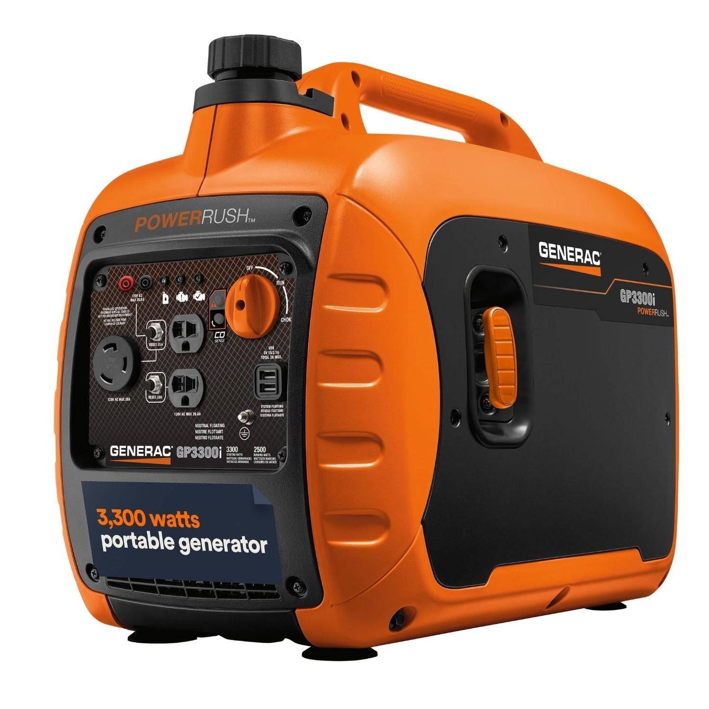 Generac 3300i Gasoline 2500W/3300W Portable Inverter Generator | COsense®