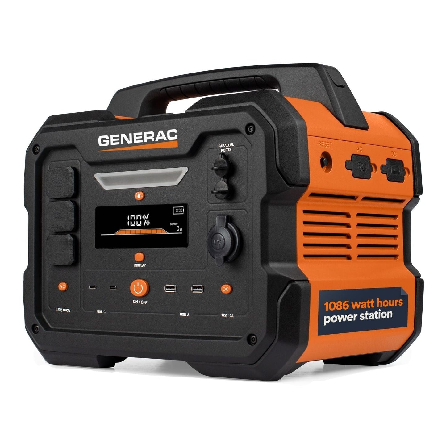 Generac GB1000 Portable Power Station | 1086Wh | 1600W | 468W Solar Input