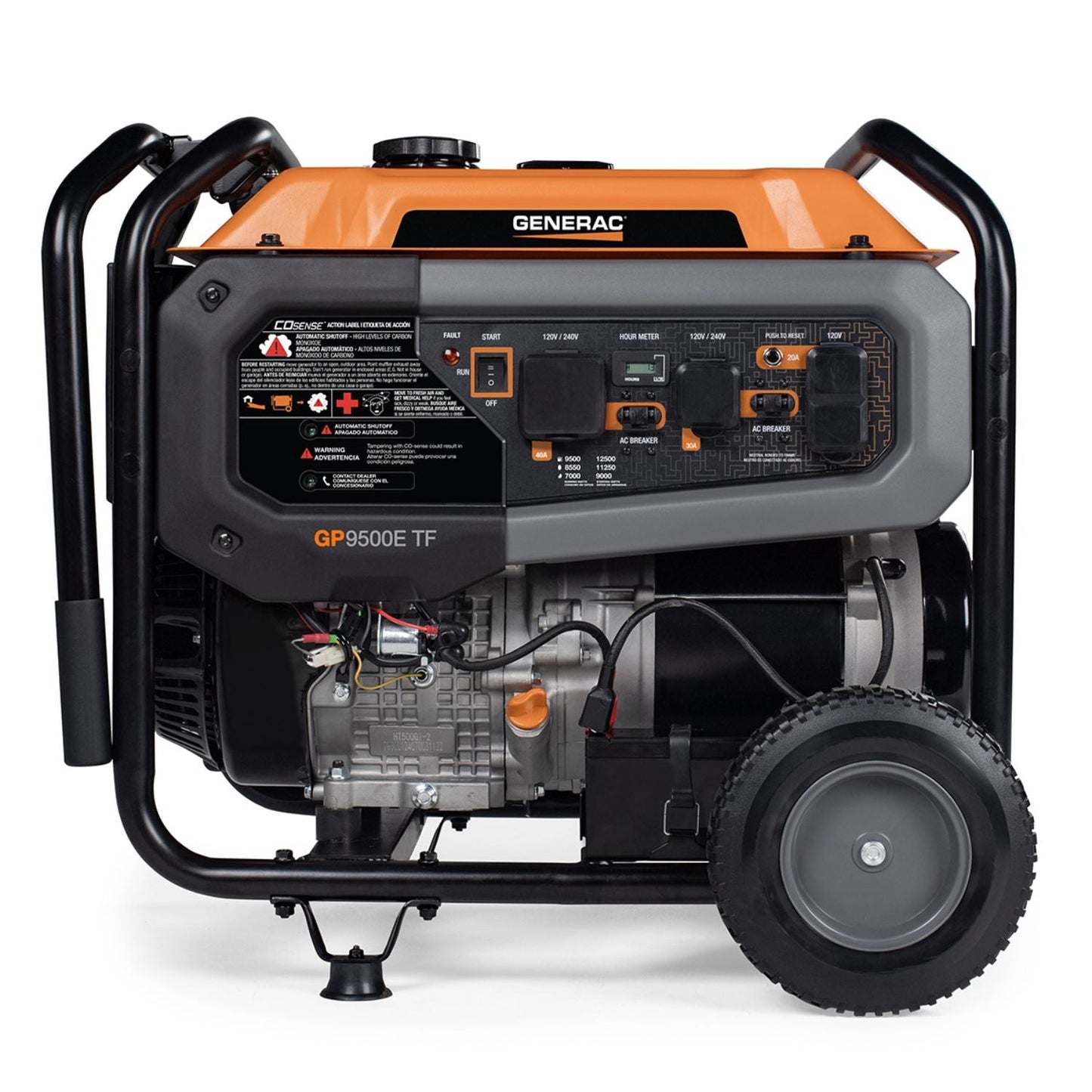 Generac GP9500E Tri-Fuel 9500W/12500W Portable Generator | Electric Start | COsense®