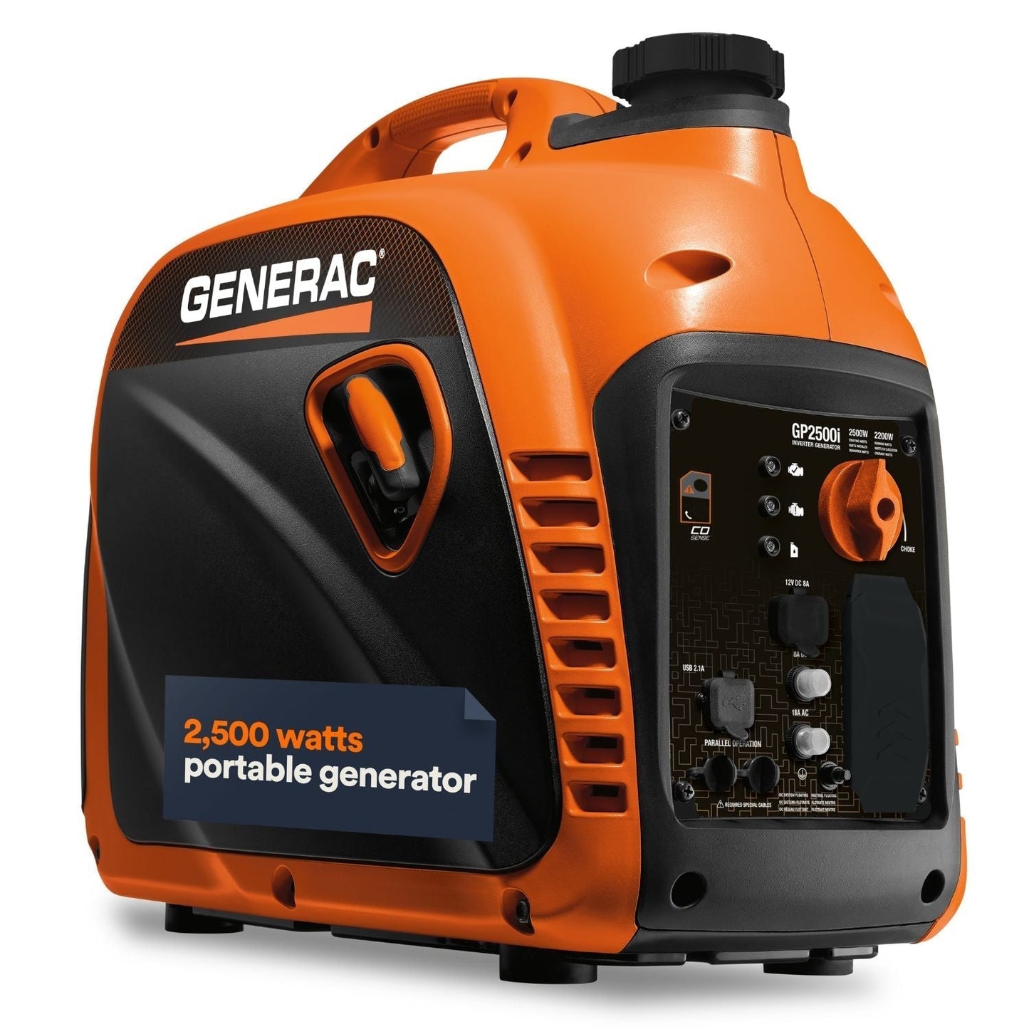 Generac GP2500i Gasoline 2200W/2500W Portable Inverter Generator | COsense®