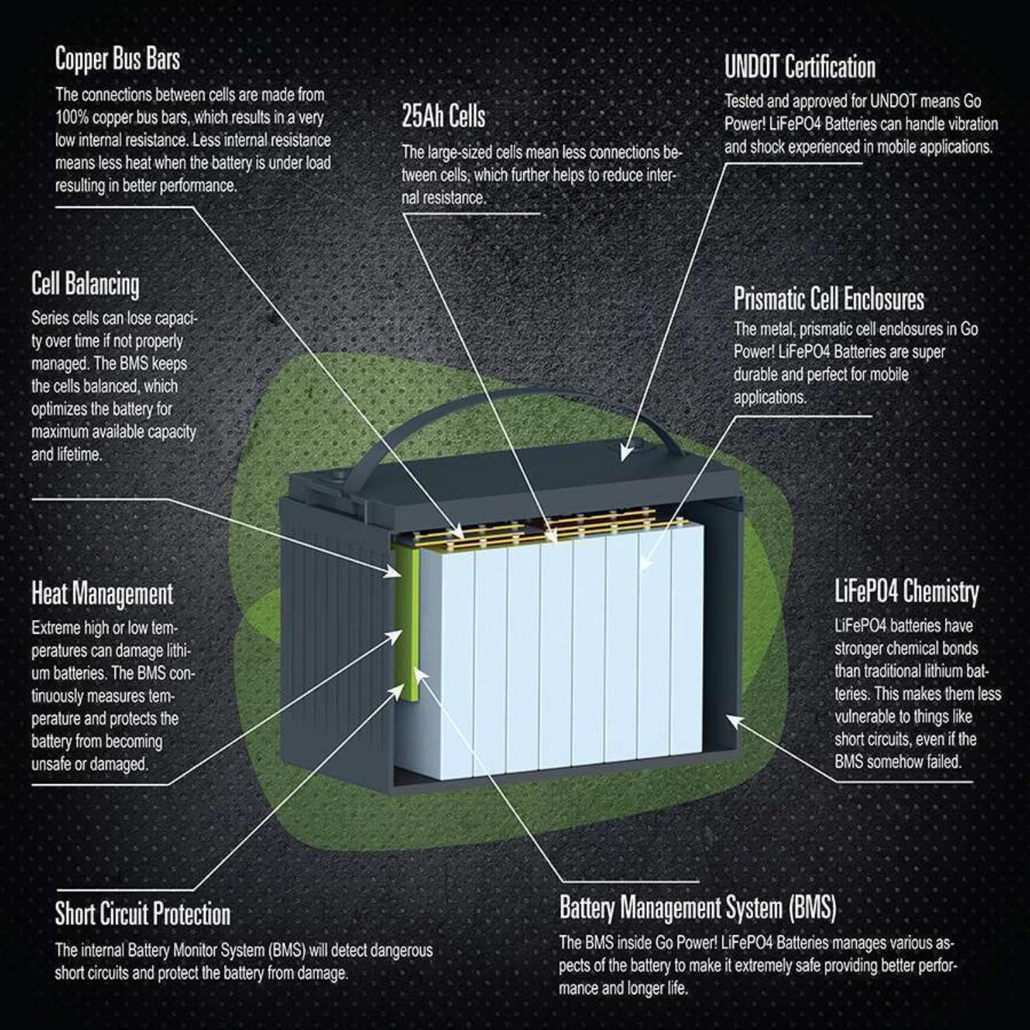 Go Power! 100Ah Lithium Iron Phosphate Solar Battery