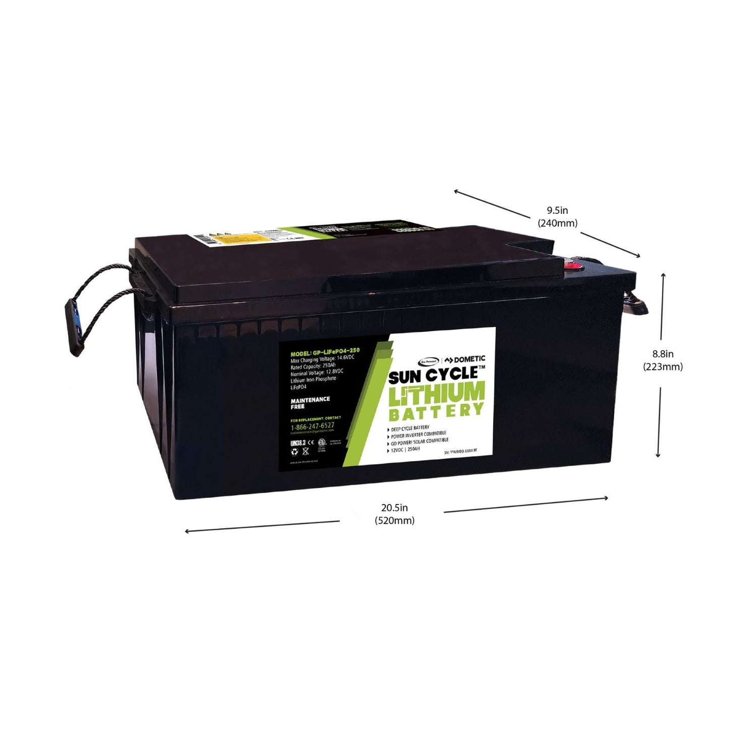 Go Power! 250Ah Lithium Iron Phosphate Solar Battery