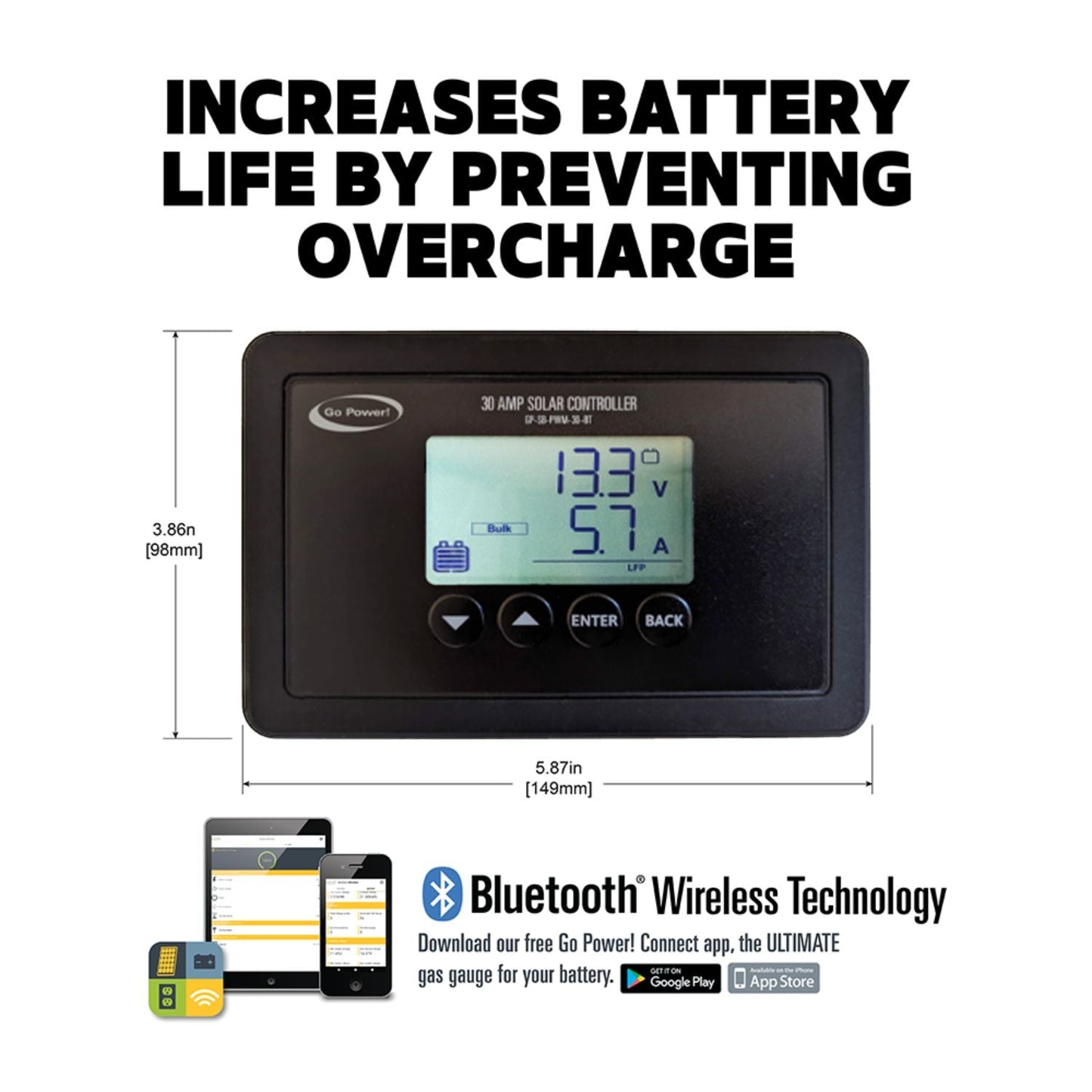 Go Power! Overlander 200 Watt Solar Charging Kit With 30A Digital Controller
