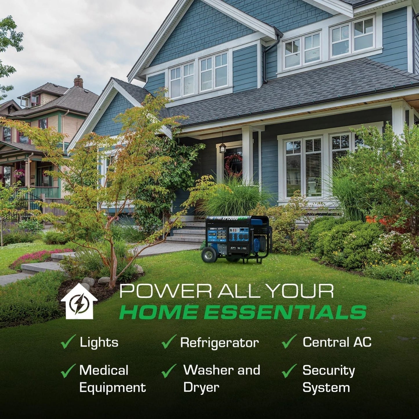 DuroMax XP15000HXT+ Tri-Fuel 12000W/15000W EFI Portable Generator | Electric Start | 50-State Approved