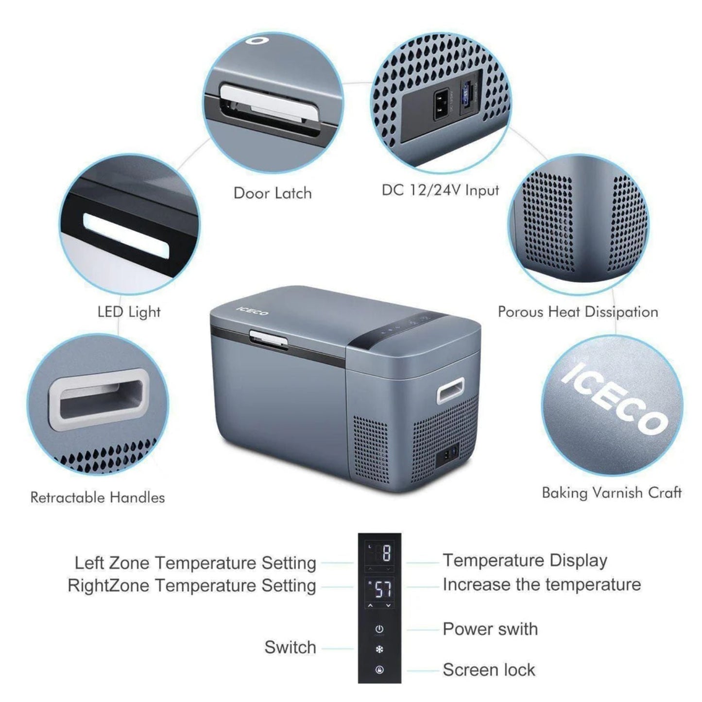 ICECO GO20 20 LT Dual Zone 12V Portable Freezer