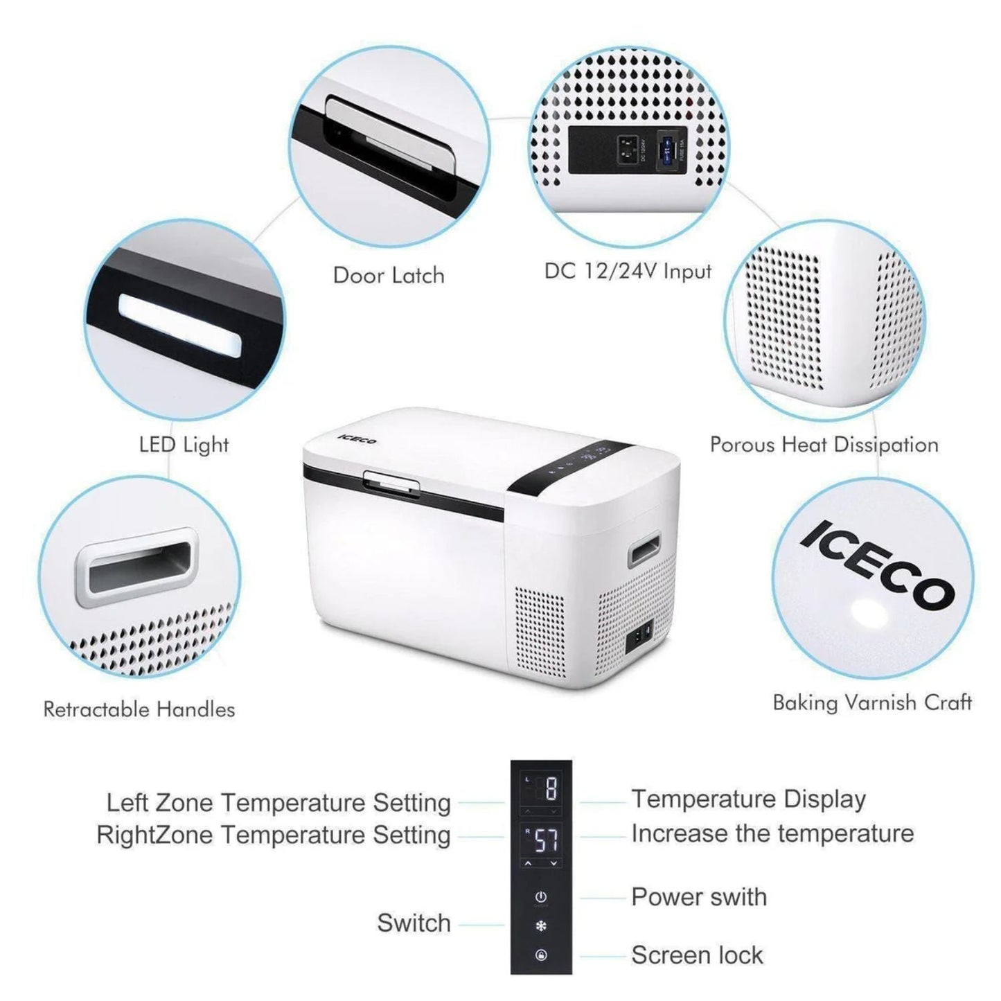 ICECO GO20 20 LT Dual Zone 12V Portable Freezer
