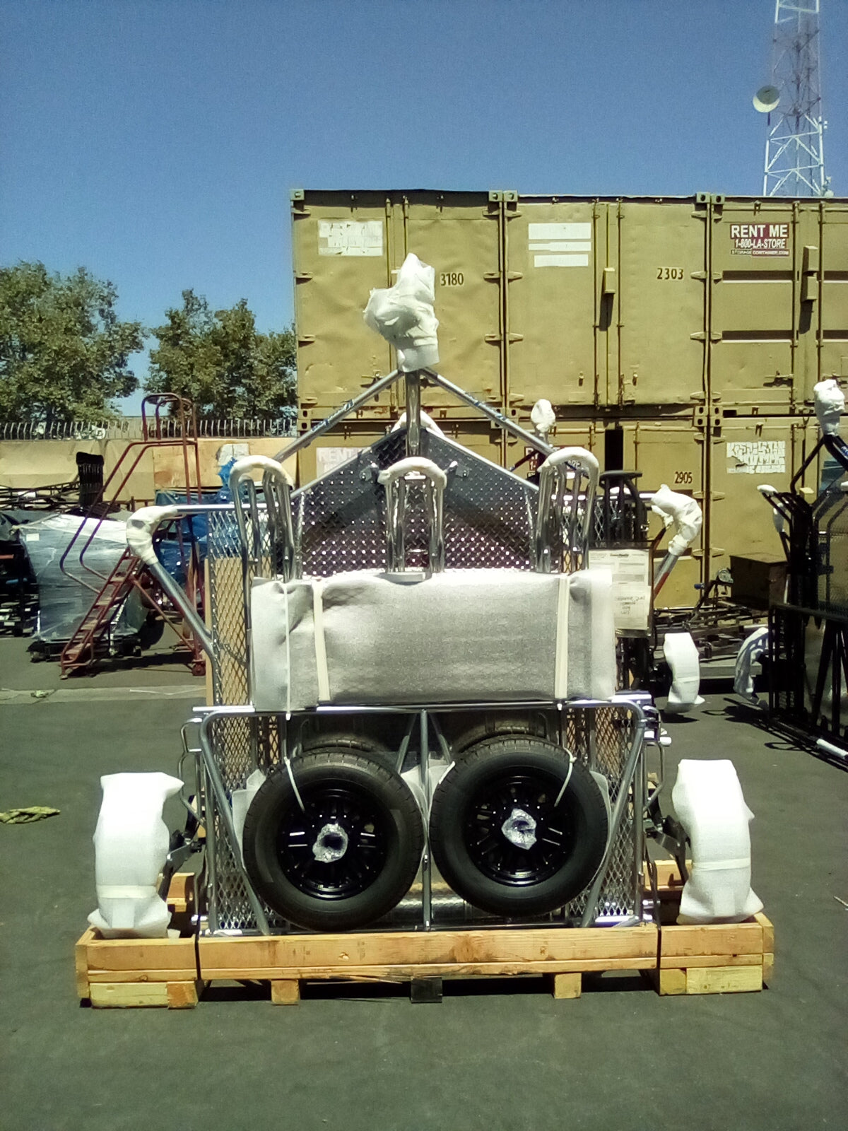 Factory Overstock in Miami, FL (Pickup or Local Delivery) [CHROME COLOR]- Dual Ride-Up SRL Stand-Up Folding Motorcycle Trailer