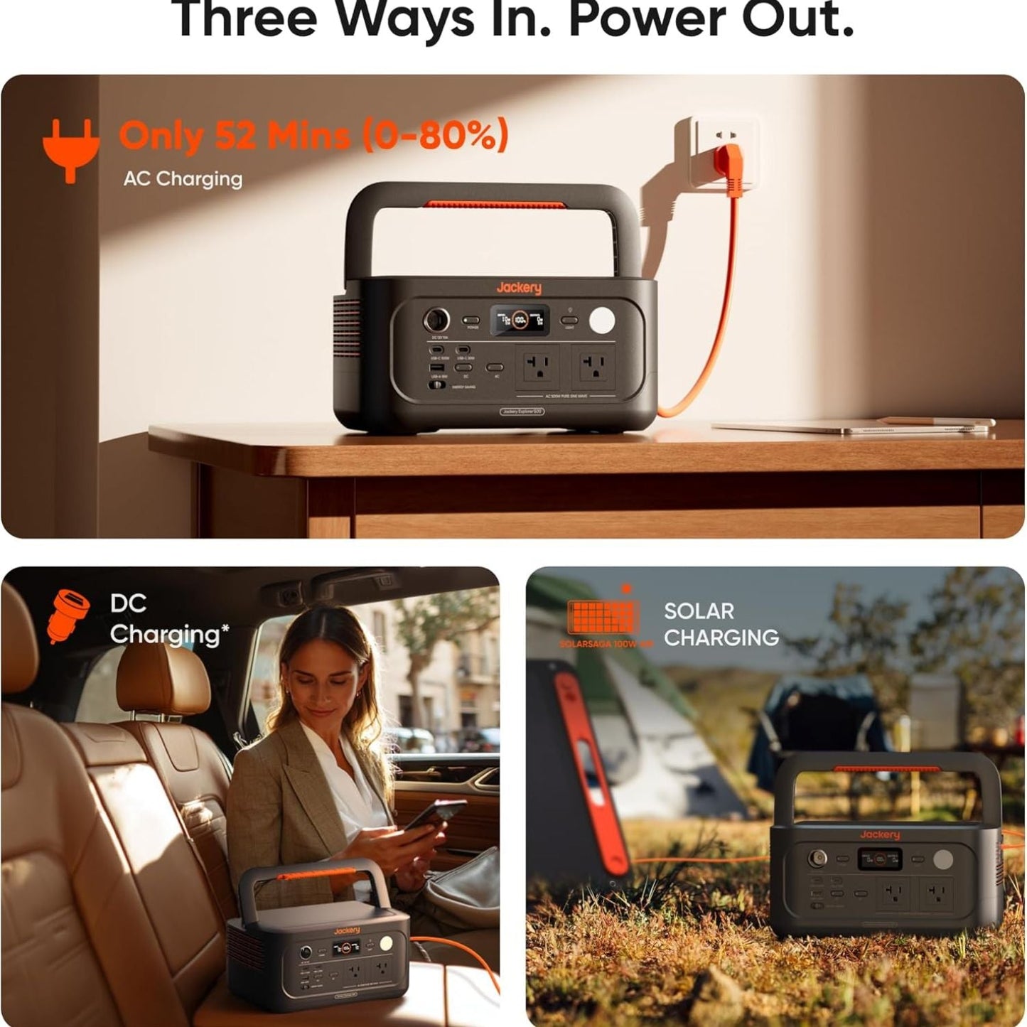 Jackery Explorer 500 v2 Portable Power Station | 512Wh | 500W | 200W Solar Input