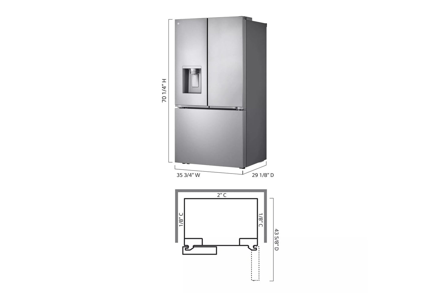 26 cu. ft. Smart Counter-Depth MAX™ French Door Refrigerator with Four Types of Ice