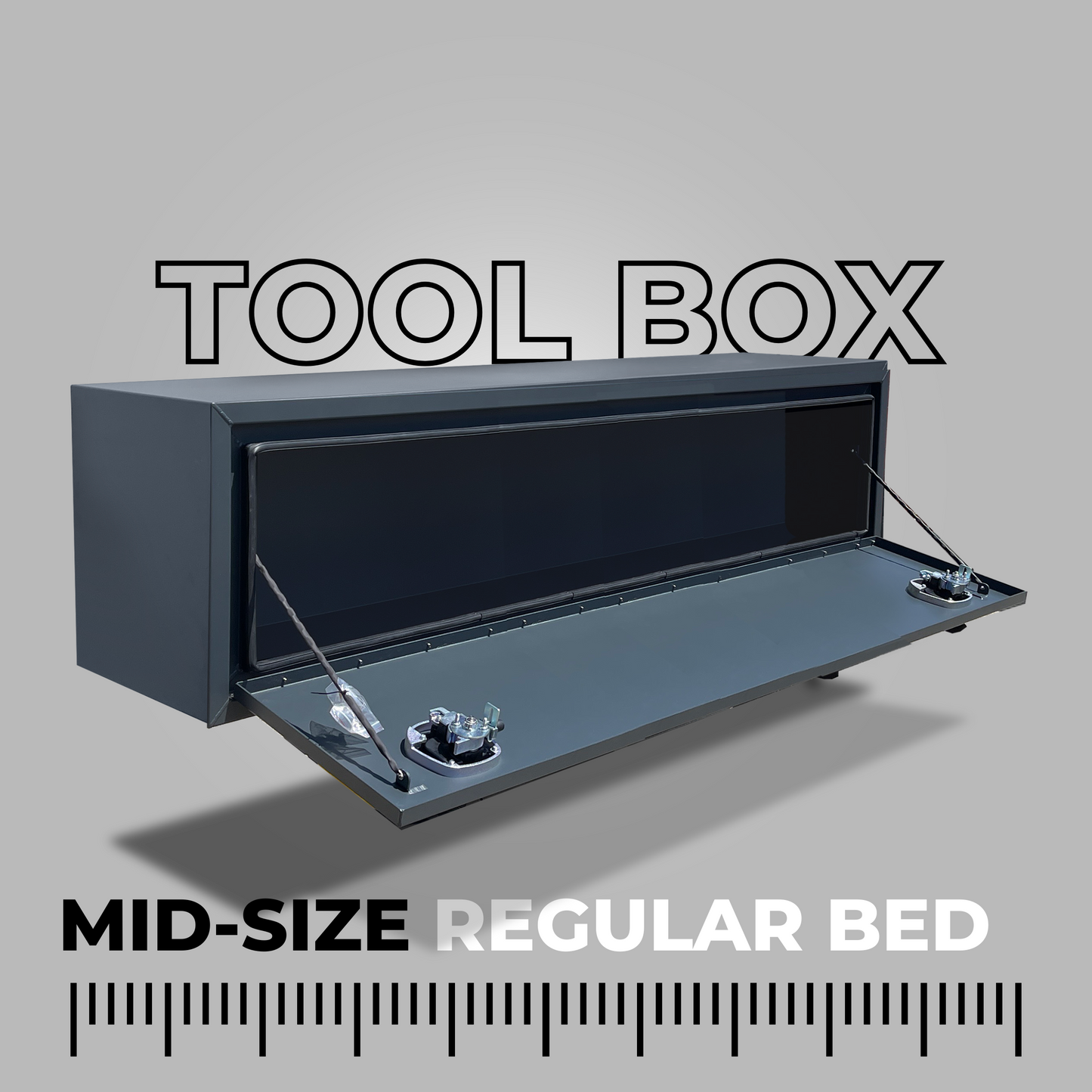 Tool Box for Mid-Size Regular Flatbeds with Dropsides