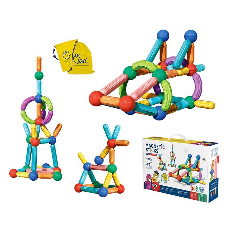 42PCS Magnetic Building Set Balls and Rods Educational Magnetic Construction Toy